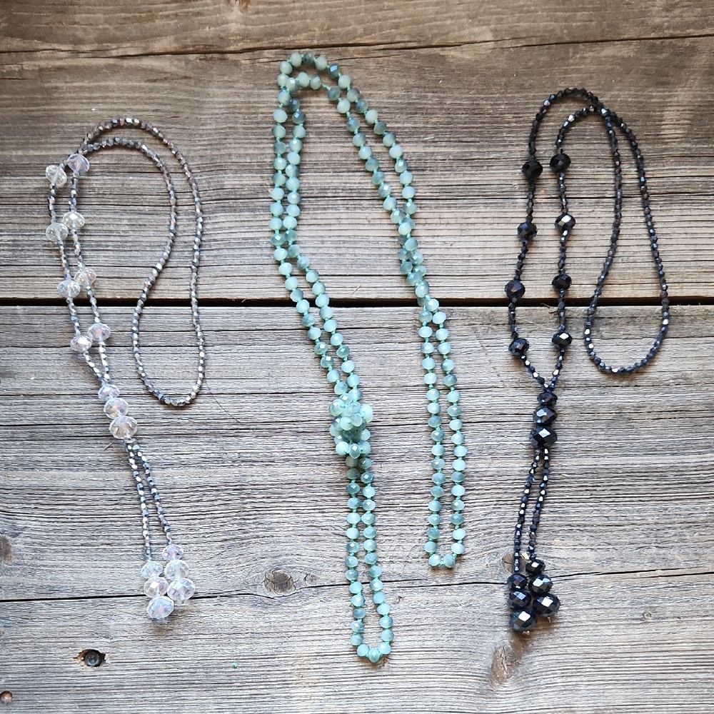 Lot Bundle‎ Vintage Faceted Stones Necklaces